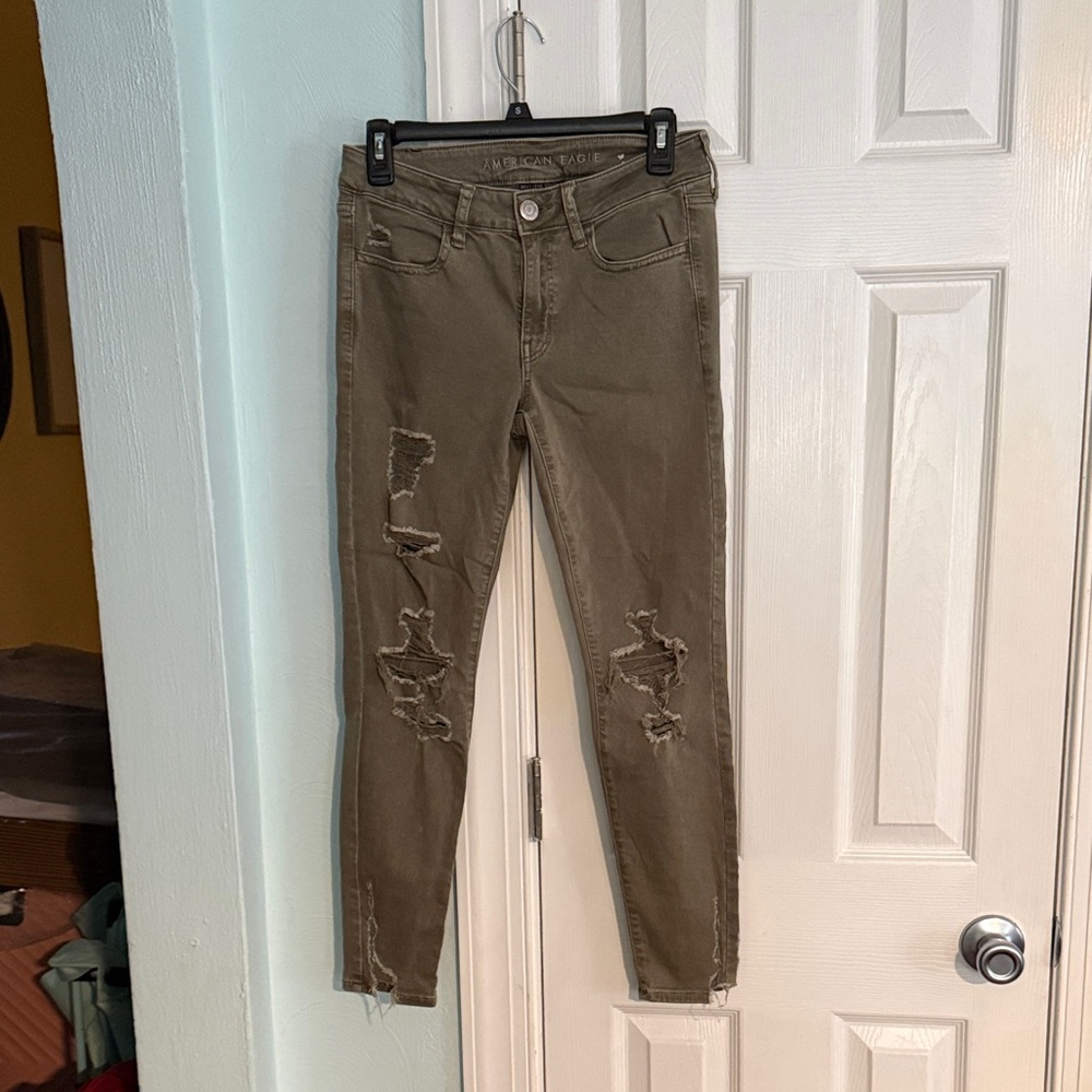 American Eagle Outfitters Olive Skinny Jeans